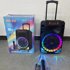 Alto-falantes de alta qualidade 1500W Peak Power Lever Bluetooth Speaker 12 polegadas Portátil Outdoor Party Karaoke Speaker WirelessMIC P.M.P.O 1500W