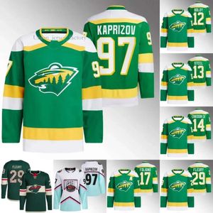 Minnesota''Sild''jersey All-Star Oyunu Batı Matt Boldy Marc-Andre Fleuryjared Spurgeon Joel Eriksson Ek Ryan Hartman Mats Zuccarello 4233