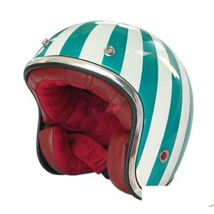 Motosiklet Kaskları Motokros Masei Ruby Vintage Kask Yarım Yüz Abs Casque 501 Kırmızı Damla Teslimat Otomobilleri Motosikletler Accesso OTF1Z