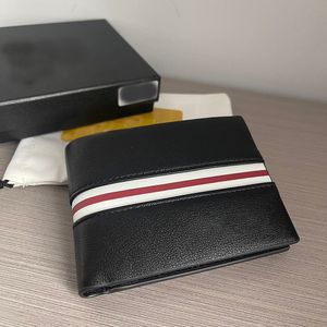 GA Herren-Geldbörse für Kreditkarten, 100 % echtes Leder, klassische schwarze Designer-Geldbörse, hochwertiges Leder, tragbar, kleine Geldbörsen, Taschen-Geldklammer, kommt mit Staubbeutel-Box