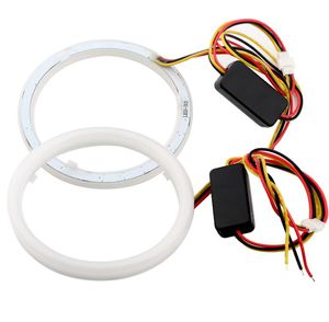 2pcs Araba Stili Otomatik Halo Yüzükler Melek Gözler 60mm 70mm 80mm 90mm 95mm 100mm 110mm 120mm pamuk ışıkları 12V Far 4014 SMD White5982345