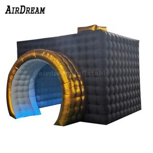 Toptan yüksek kaliteli özelleştirilmiş taşınabilir zemin çadır kubbesi şişme fotoğraf kabini Led şerit lambaları ile renk değişim