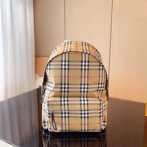 lattice casual Backpack High Capacity Students Handbag Nylon Luxury Designer Brand Double Zipper Schoolbag leather bookbags 230715