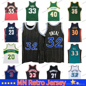MN Gerileme Basketbol Forması Mutombo Hill Shaq Oneal Durant Carter Kemp Petrovic Johnson James Ewing Curry Erving 33 Larry Bird Yeşil Erkek Retro Gömlek Hayvan Hediyesi