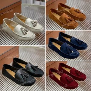 Kadınlar Dot Sole Loafers Designer Classics Süet Keçi High Citrity Doudou Ayakkabı Kaşmir Retro Moda Açık Havada Eğlence Sürücü Loafers Boyut 35-40