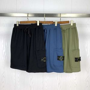 Yaz Yeni Moda Marka Tek Cep Doğru Renk Kısa Kollu Erkekler Gevşek Pamuk Çeyrek Pantolon T230122