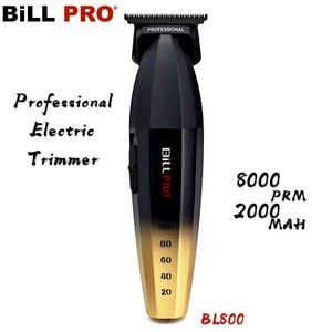 Saç Clippers Bill Pro Bl800 Profesyonel Düzeltme 8000rpm Motor Elektrikli Push Saç Kesme 9000rpm Yağ Kafası Gradyan Berber Dükkanı Salon Aracı