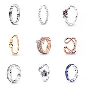 Designer 925 Silver Ring Interstellar Ring Couple Simple and Luxury Design Sweet Gold Crown Ring Water Diamond diamond Gemstone love Ring Packaging and box sending
