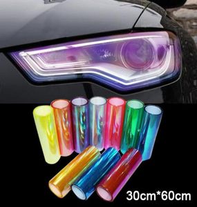 Araba Stickers 30cm genişlik 100 cm uzunluk Parlak Chameleon Otomatik Stil Farlar Araç Lameleri Yarı Film Işıkları Dış Accessor4