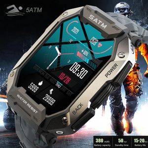 Watches 2022 Taktik Akıllı Saat Erkekleri Açık Hava Spor IP68 Su Geçirmez Kan Oxygen Askeri Akıllı Akıl Swatch Fitness Tracker iPhone Samsung