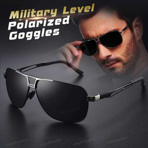 Óculos de sol superior de alumínio magnésio quadrado polarizado fotocromático óculos de sol masculino segurança militar condução oculos de sol masculino yq240120