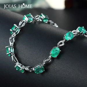 Armreifen JoiasHome 925 Sterling Silber Armband Caibao Serie Kreatives Smaragd Oval Perlenarmband Valentinstag Geschenk Großhandel