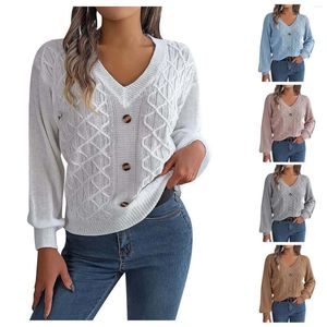 Kadın Sweaters Kişiselleştirilmiş Sonbahar ve Kış Düğmesi Hamur Twists Sleeve Pullover Sweater Eşleştirmesi Kolay Lüks Giyim Kadın