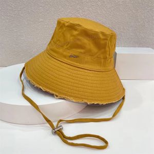 Kadın Tasarımcı Kova Şapkası Erkekler Yaz için Yüksek Kaliteli Moda Sarı Katlanabilir Büyük Fedoras Lüks Casquette Açık Dış Mekan Plajı Güneş Brim Şapkalar