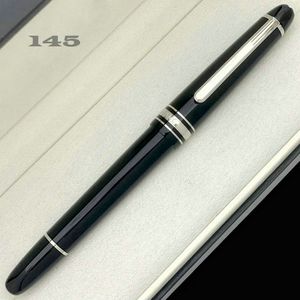 Caneta rollerball preta de pistão 163/145, alta qualidade, escritório, papelaria, caligrafia, caneta de tinta para natal, sem caixa