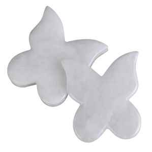 Beauty Butterfly White Jade Инструмент для скульптуры Гуаша Натуральный камень Гуаша Массажный инструмент для лица и тела Иглоукалывание Снимает мышечное напряжение Уменьшает отечность