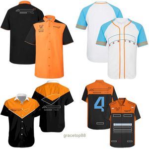 Erkek ve Kadınlar Yeni T-Shirts Formula One F1 Polo Giyim Üst Takım Yaz için Kısa Kollu Düzenli Büyük Boy Ofis Düğmesi Blouses Axt0