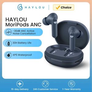 Cell Phone Earphones HAYLOU MoriPods ANC TWS Wireless Headphones Bluetooth5.2 Earphones Touch Control 30H Endurance Earbuds Low latency Sport Headset J240123