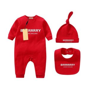 Stokta Bebek doğan kız bebek tasarımcısı marka mektup kostüm tulumlar kıyafetler tulum çocukları bodysuit Bebekler için kıyafet romper dhsjk