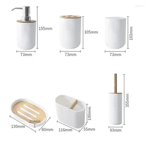 Banyo Aksesuar Seti 1/4/6 PCS Pompa Yıkama Aksesuarları Tuvalet Diş Pırı Yıkama Sabun Tutucu Diş Macunu Şişesi Dispenser Fırça Sıvı Banyo