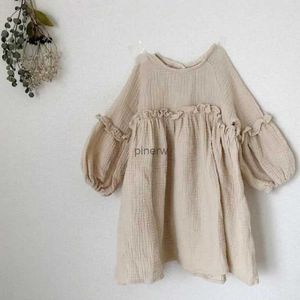 Mädchenkleider Baby Mädchen Sommerkleider Neu 2021 Sommer Japan Kinder Mädchen Kleid Leinen Frühlingskleidung Rüschen Prinzessin Kleinkind Baby Mädchen Kleidung