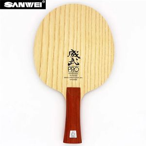 Sanwei V5 Pro Masa Tenis Blade 7ply Saf Ahşap Kapalı Ping Pong Profesyonel Saldırgan Saldırı Drive Drive 240122