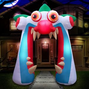 wholesale Free shipto door Giant Halloween arch inflatable clown arch,air blown archway with big head and exaggerated mouth tongue