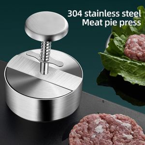 Пресс для гамбургеров 304, нержавеющая сталь, антипригарное мясо, свинина, говядина, гамбургеры, ручная пресс-форма для гриля, инструмент для мяса 240118