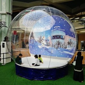 wholesale 2M/3M/4M Diameter Inflatable Snow Globes/ Giant Replaceable background Snow Globe Christmas Outdoor Decoration Advertisement
