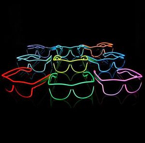 Yanıp sönen el tel led gözlük aydınlık parti dekoratif aydınlatma klasik hediye parlak led aydınlatma parti güneş gözlüğü