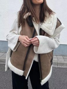 Kadın Yelekleri Holifeni Suninheart Sonbahar ve Kış Yeleği 2024 Vintage Büyük Boyu Sahte Kürk Ceketli Ceket Şık kolsuz