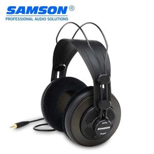 Headsets Original Samson SR850 professional monitoring headphone for studio semi-open monitor headset with velour earpads J240123