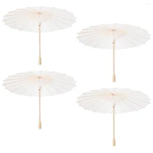 Зонты, китайский японский бумажный зонтик, белый зонтик, свадебное украшение, диаметр 30 см, случайный стиль ручки