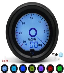 Medidor de vácuo de 2 polegadas, 52 mm, 7 cores, medidor de corrida, display digital LCD, medidor de carro, várias cores 5667363
