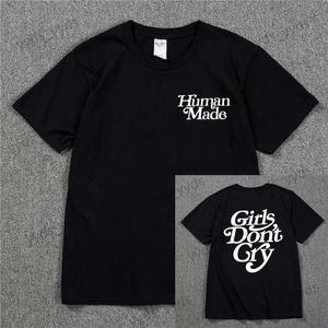 Erkek Tişörtler Kızlar Ağlamıyor İnsan Unisex T-Shirt Erkekler Pamuk En Kaliteli Siyah Beyaz Mektup Baskı Gündelik Hip Hop Tshirts Harajuku Tops T T240124