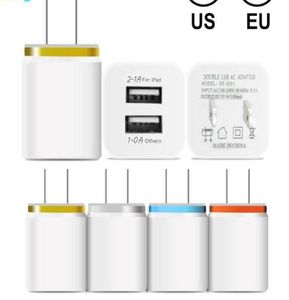 Metal Çift USB Duvar Şarj Cihazı Telefon Şarj Cihazı US AB Fişi 21A AC Güç Adaptör Duvar Şarj Cihazı 2 bağlantı noktası IP 11 Pro MAX SAMSUNG XIAO3238713