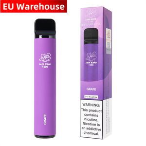 Jam Kralı 1500 Puff Vape Kalem Elfbar Eu Depo Stok Vape Desechable 4.8ml 850mAh Batarya Kalem E Sigara Toptan Suyu Tadı Puf Barı Elektronik Sigara