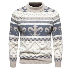 Erkek Sweaters Sıradan İmitasyon Mink Erkek Baskı Kazak Ekip Boyun Örme Moda Sıcak