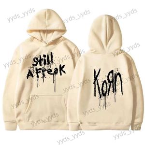 Erkek Hoodies Sweatshirts Korn Müzik Konseri Rock Grubu Dünya Tur Kazak Erkekler Kadın Vintage Metal Gotik UNISEX Giyim Sokak Giyim Kapüşonlu Top T240124