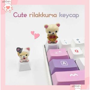 Клавиатуры Esc Keycap Cute Rilakkuma Механическая клавиатура Пользовательский подарок Прозрачная креативная крышка с украшением в виде медведя Прямая доставка Компьютеры N Otjqf