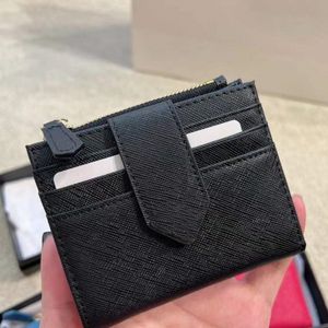 Woman Mens short wallets designer wallet mini card holder purse Real Leather zipper pocket fashion clutch bags handbags Triangle TOP