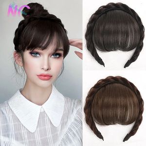 Concubine Natural Synthetic Headband With Bangs Without Sideburns In Women's Heat Resistant Wig Braid Headband 240118