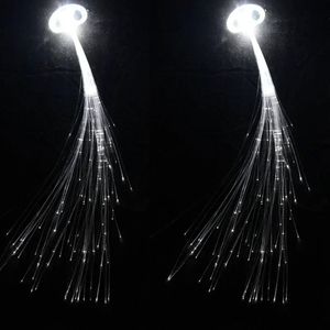 50pcs led parti lehine beyaz ışık fiber optik saç barrettes klips saç tokası ipek örgüler doğum günü hediyesi Noel navidad yıl 240118