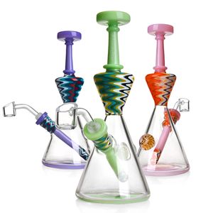 8,5 '' Shishs Glass Bong Pipes Kopfige Mini -Bongs Dab Rigs kleine Bubbler -Becher -Öl -Rig Bunte Downstamm Schüssel Tupfen Öl Rigs