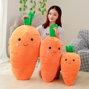 1pc Big Creative Simulation Carrot Plush Toy Super Soft Carrots Doll Stuffed with Down Cotton Pillow Cushion Gift for Girl 240124