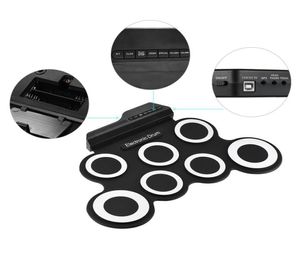 Taşınabilir Elektronik Davul Dijital USB 7 Pedler Rulo Set Seti Silikon Elektrikli Dul Yastık Kiti Batak Pedalı 4423000