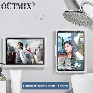 Tablet PC Stands Wall Mount Shower Holder Waterproof Bathroom Case Touch Screen Stand Home Self-Adhesive Mounts Shelf YQ240125