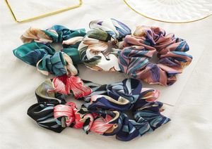 Vintage Floral Scrunchies Bohemian Büyük Çiçek Kumaş Kauçuk Band Kadın Elastik Saç Bantları Saç Aksesuarları İçin Sakız1866598