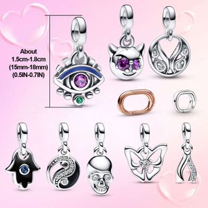 2024 sommer Neue Me Hamsa Hand Mini Baumeln Charme Link Armband Oder Creolen Schädel Anhänger Für Halskette Weibliche Geschenk