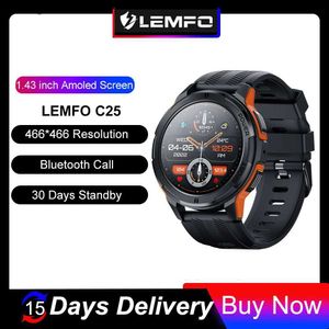 Smart Watches LEMFO C25 Amoled Smart Watch Men Smartwatch 2023 1ATM Waterproof Bluetooth Call 1.43 Inch HD 466*466 Screen 100+ Sports 30 Days YQ240125